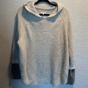 Maurices Women's XXL Gray Knit Two Tone Hooded Sweater